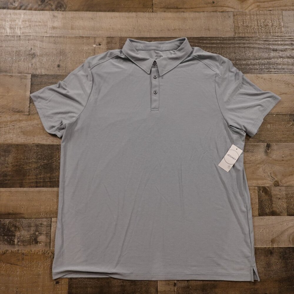 Jockey Performance Polo‎ Shirt Men's XL – 4-Way Stretch, Breathable, NWT Gray
